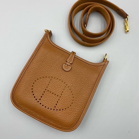 🔥HERMES🔥Taurillon Maurice Evelyn tpm crossbody gold - Picture 2 of 14